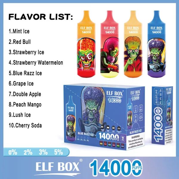 ELF BOX RGB14000 Puffs 0% 2% 3% 5% Vape monouso ricaricabile alla nicotina all'ingrosso - KeenVape - 8