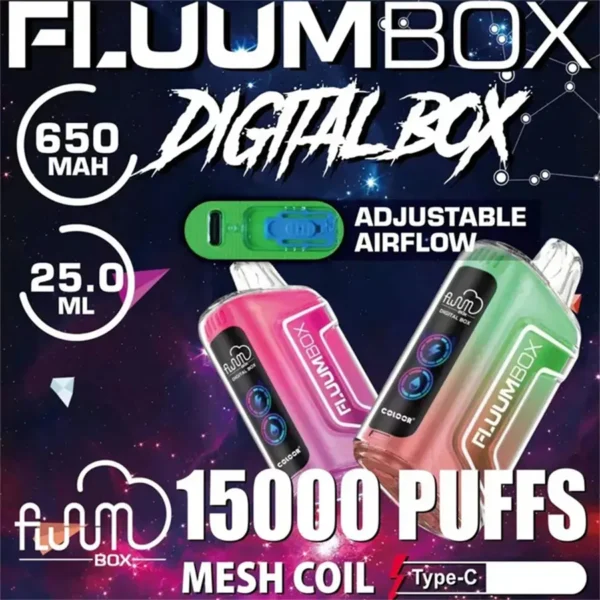 FluuM Digital Box TN 15000 Puffs 0% 2% 3% 5% Nicotina recargable desechable Vape Pen Pods Cigarrillo electrónico al por mayor - KeenVape - 1