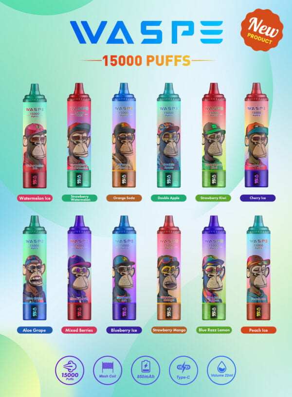 WASPE 15000 PUFFS 0% 2% 3% 5% Nicotina Vape desechable al por mayor - KeenVape - 1