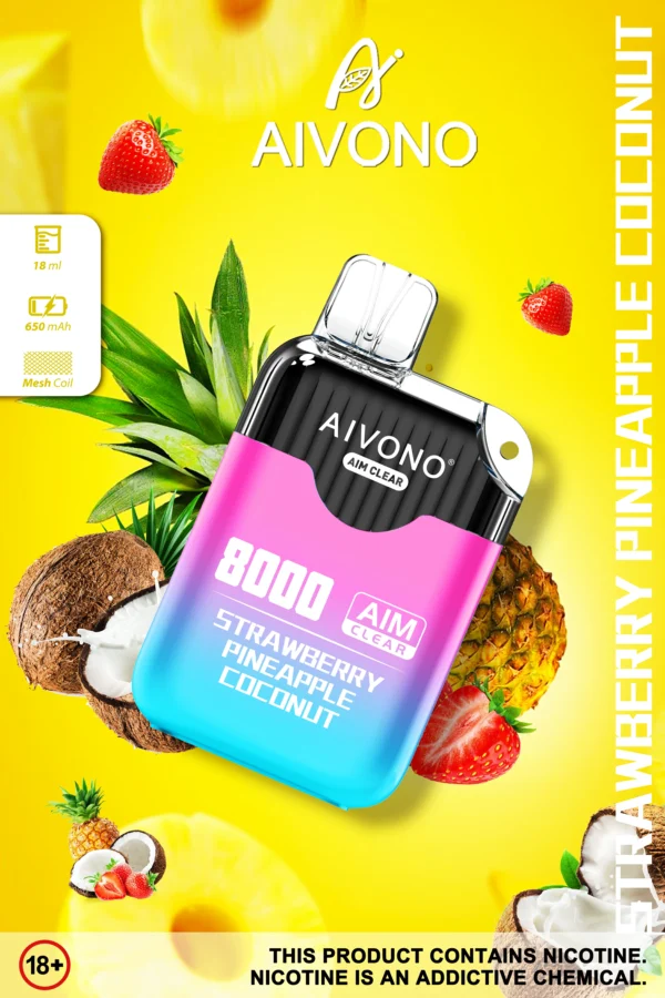 AIVONO AIM CLEAR 8000 Puffs 0% 2% 5% Vapes desechables recargables con bajo contenido de nicotina Compra a granel al por mayor - KeenVape - 2