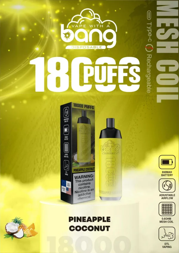 Bang Crown Bar 18000 Puffs 0% 2% 3% 5% Alacsony nikotintartalmú, újratölthető, eldobható Vapes Pen Tömeges vásárlás Nagyker - KeenVape - 9