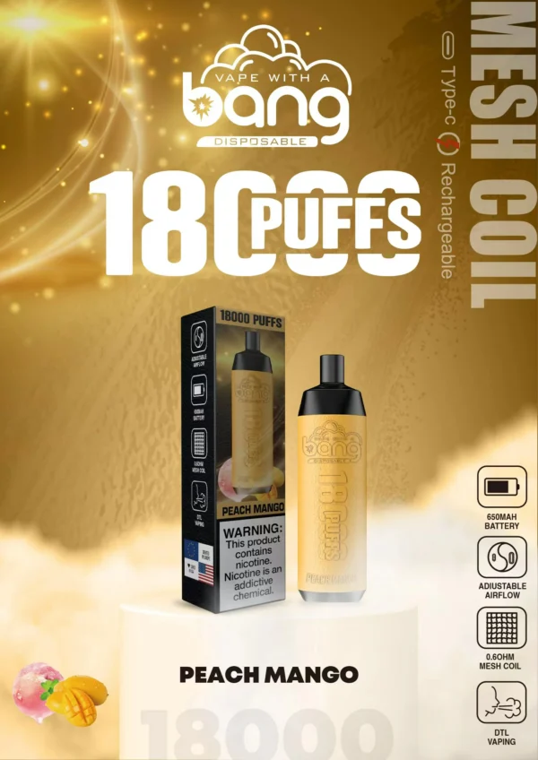 Bang Crown Bar 18000 Puffs 0% 2% 3% 5% Alacsony nikotin tartalmú újratölthető Vapes Pen Tömeges vásárlás Nagyker - KeenVape - 6