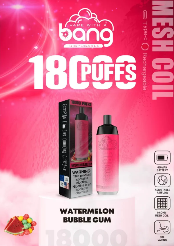 Bang Crown Bar 18000 Puffs 0% 2% 3% 5% Alacsony nikotintartalmú újratölthető Vapes Pen Tömeges vásárlás Nagyker - KeenVape - 14