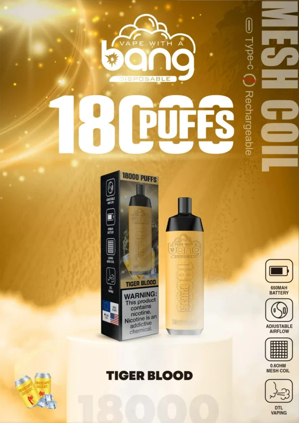 Bang Crown Bar 18000 Puffs 0% 2% 3% 5% Alacsony nikotintartalmú, újratölthető, eldobható Vapes toll tömeges vásárlás nagykereskedelem - KeenVape - 13