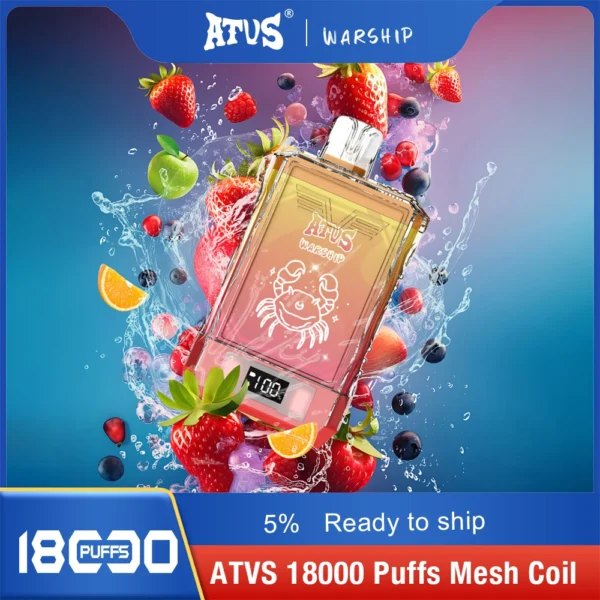 Atvs Warship 18000 Puffs 5% Penna per vaporizzatori usa e getta ricaricabile a basso contenuto di nicotina Acquista all'ingrosso - KeenVape - 4