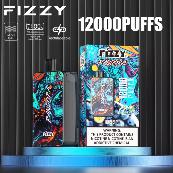 Fizzy Pandora 12000 Puffs 2% 5% Low Nicotine Rechargeable Disposable Vapes Pen Bulk Buy Wholesale - KeenVape - 3