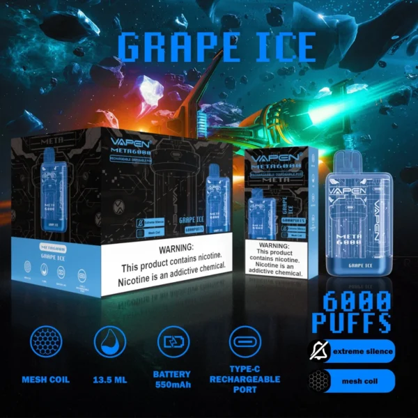 VAPEN Meta 6000 Puffs 2% 5% Vapes desechables recargables con bajo contenido de nicotina Compra a granel al por mayor - KeenVape - 5