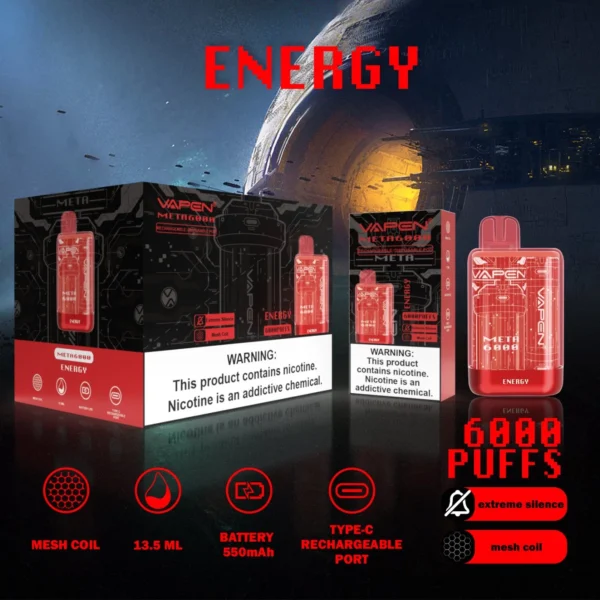 VAPEN Meta 6000 Puffs 2% 5% Vapes desechables recargables con bajo contenido de nicotina Compra a granel - KeenVape - 8