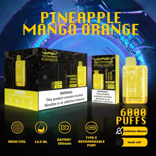 VAPEN Meta 6000 Puffs 2% 5% Vapes desechables recargables con bajo contenido de nicotina Compra a granel al por mayor - KeenVape - 4