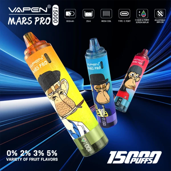 VAPEN Mrs Pro 15000 Puffs 2% Penna per vaporizzatori usa e getta ricaricabile a basso contenuto di nicotina Acquista all'ingrosso - KeenVape - 1