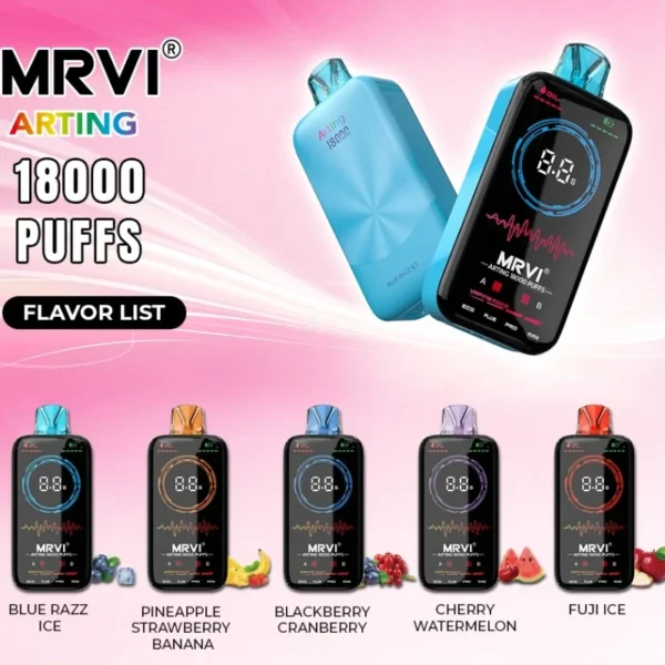 MRVI Arting 18000 Puffs Dual Mesh Display a schermo intero 2% 5% Penna per vapori usa e getta ricaricabile a basso contenuto di nicotina all'ingrosso Acquista all'ingrosso - KeenVape - 1