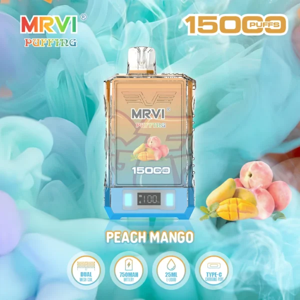 MRVI Puffing 15000 Puffs Dual Mesh Digital Screen 2% 5% Low Nicotine Rechargeable Disposable Vapes Pen Bulk Buy Wholesale - KeenVape - 7