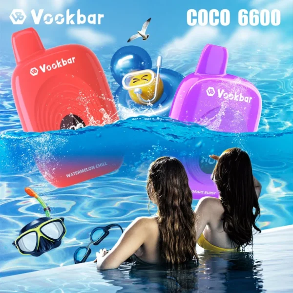 Vookbar Coco 6600 Puffs Écran intelligent numérique 3% Stylo à vape jetable rechargeable à faible teneur en nicotine Acheter en gros - KeenVape - 9