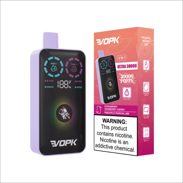 VOPK ULTRA 30000 Puffs Double Flavour Dual Mesh Digital Screen 2% Low Nicotine Rechargeable Disposable Vapes Pen Bulk Buy Wholesale - KeenVape - 10
